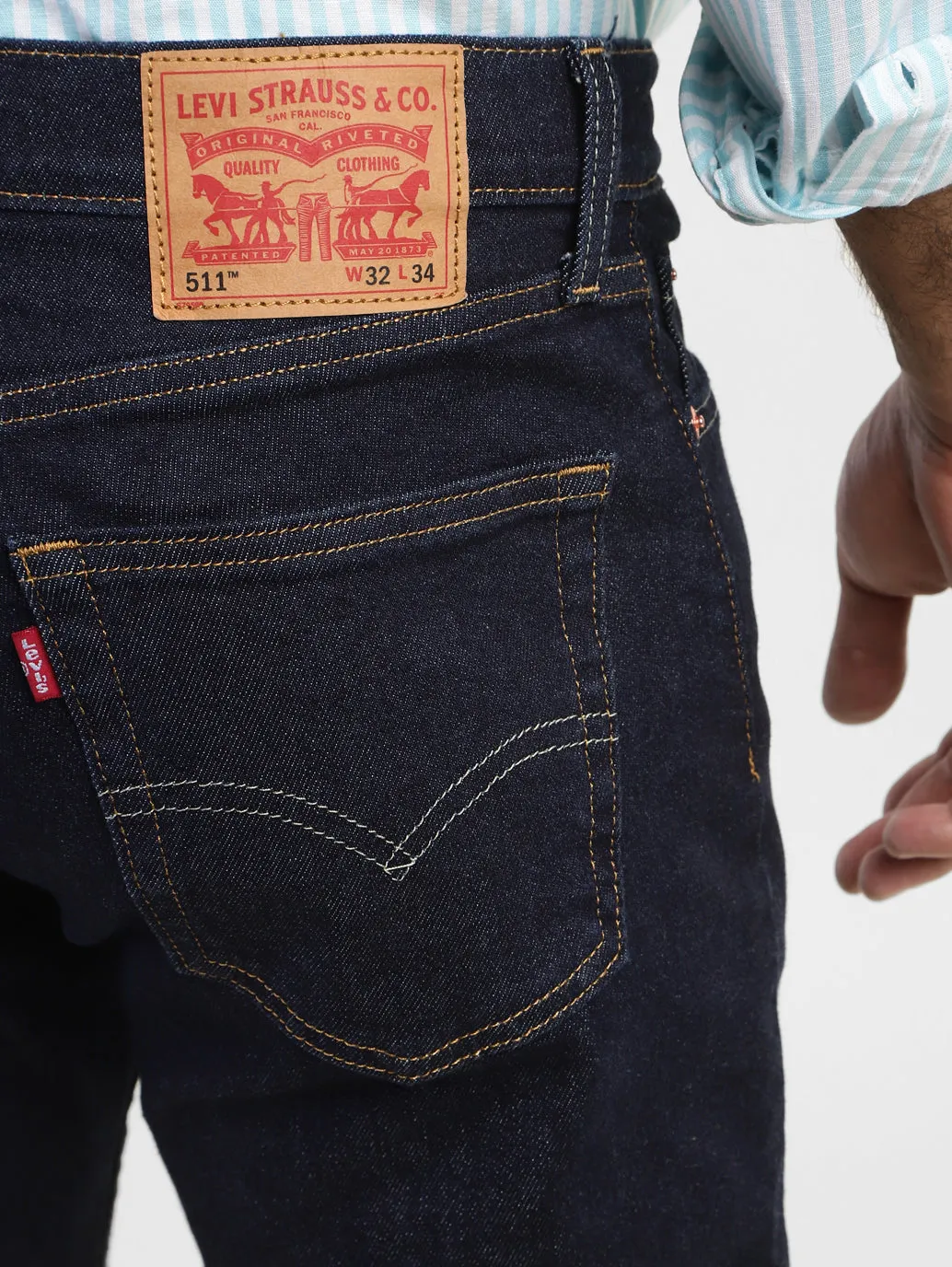 Men's 511 Navy Blue Slim Fit Mid Rise Jeans
