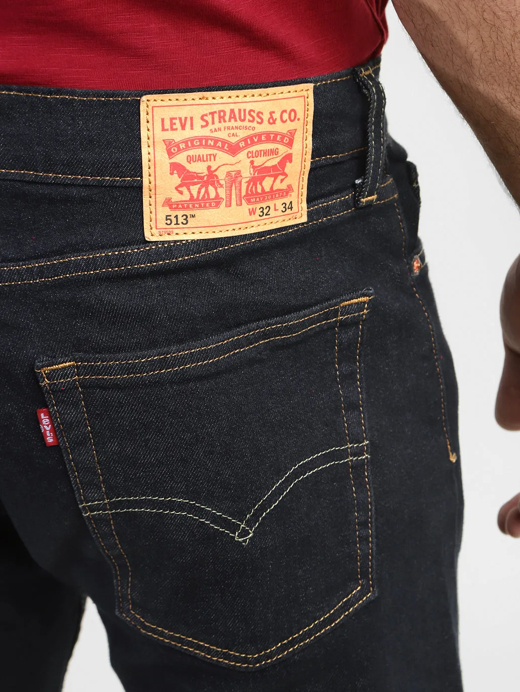 Men's 513 Navy Blue Slim Fit Mid Rise Jeans