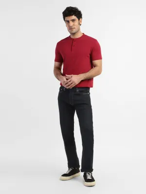Men's 513 Navy Blue Slim Fit Mid Rise Jeans