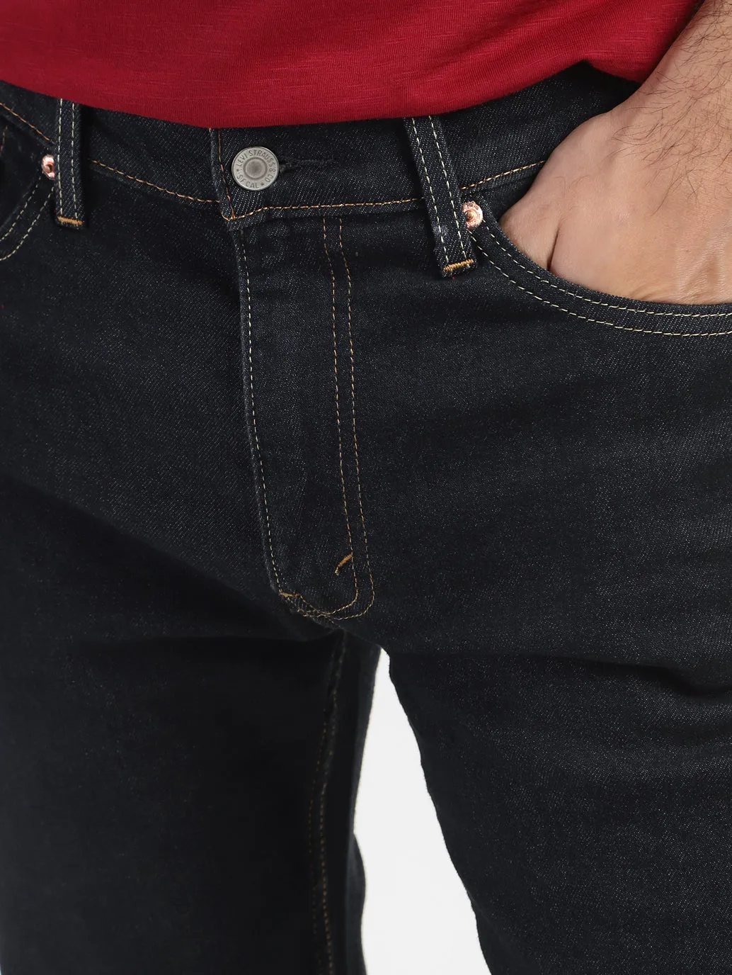 Men's 513 Navy Blue Slim Fit Mid Rise Jeans