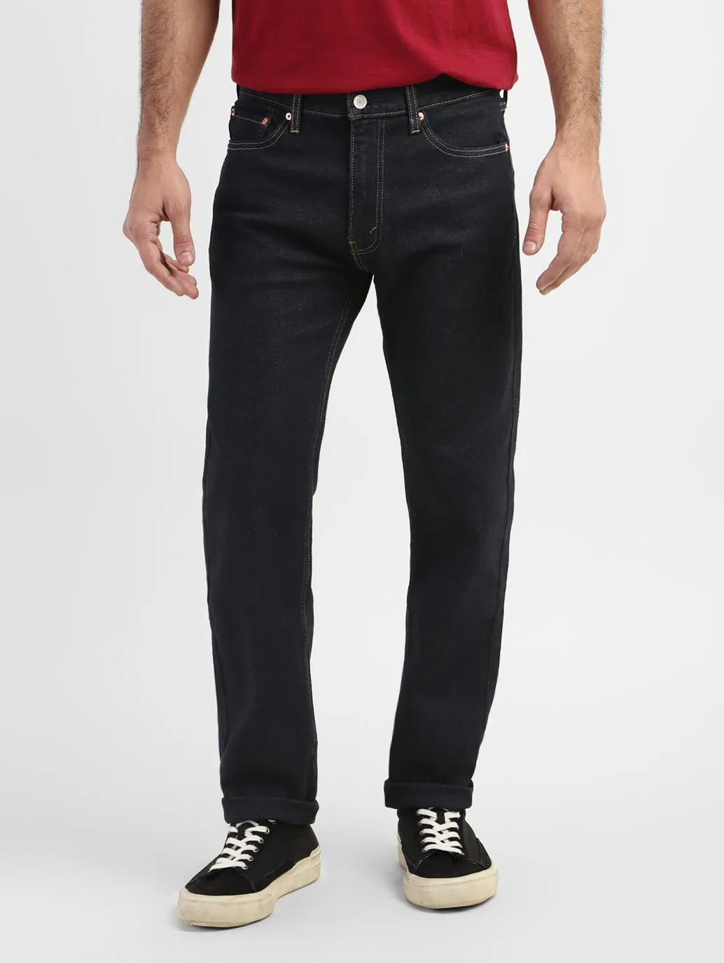 Men's 513 Navy Blue Slim Fit Mid Rise Jeans