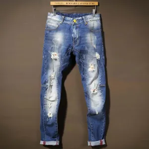 Men's Dark White Wash Jeans