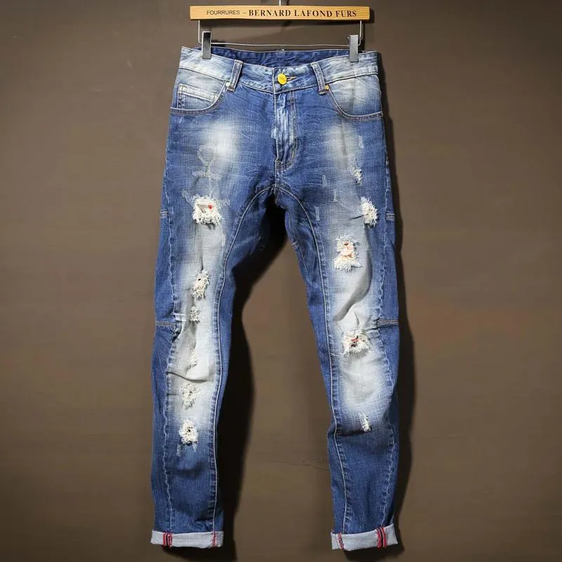 Men's Dark White Wash Jeans