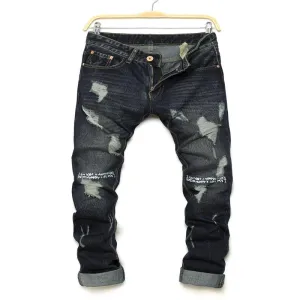 Men's Fashion Lettered Jeans