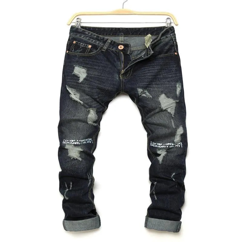 Men's Fashion Lettered Jeans