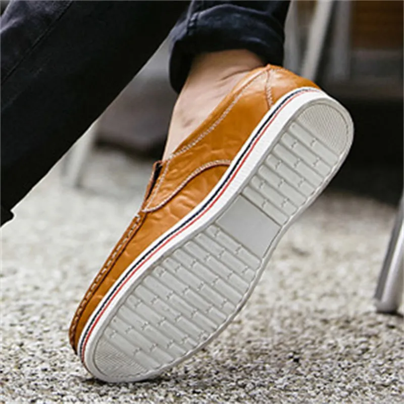 Men's Genuine Leather Casual Flat Driving Loafers