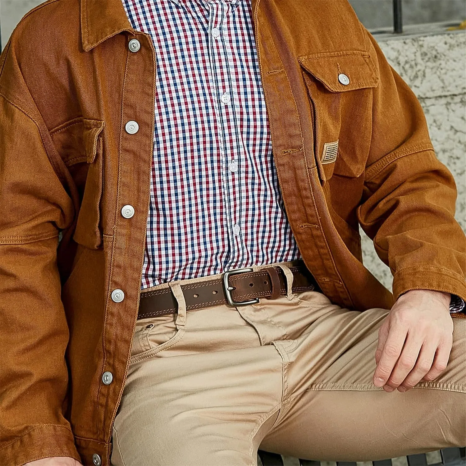 Men's Genuine Leather Casual Jeans Belts