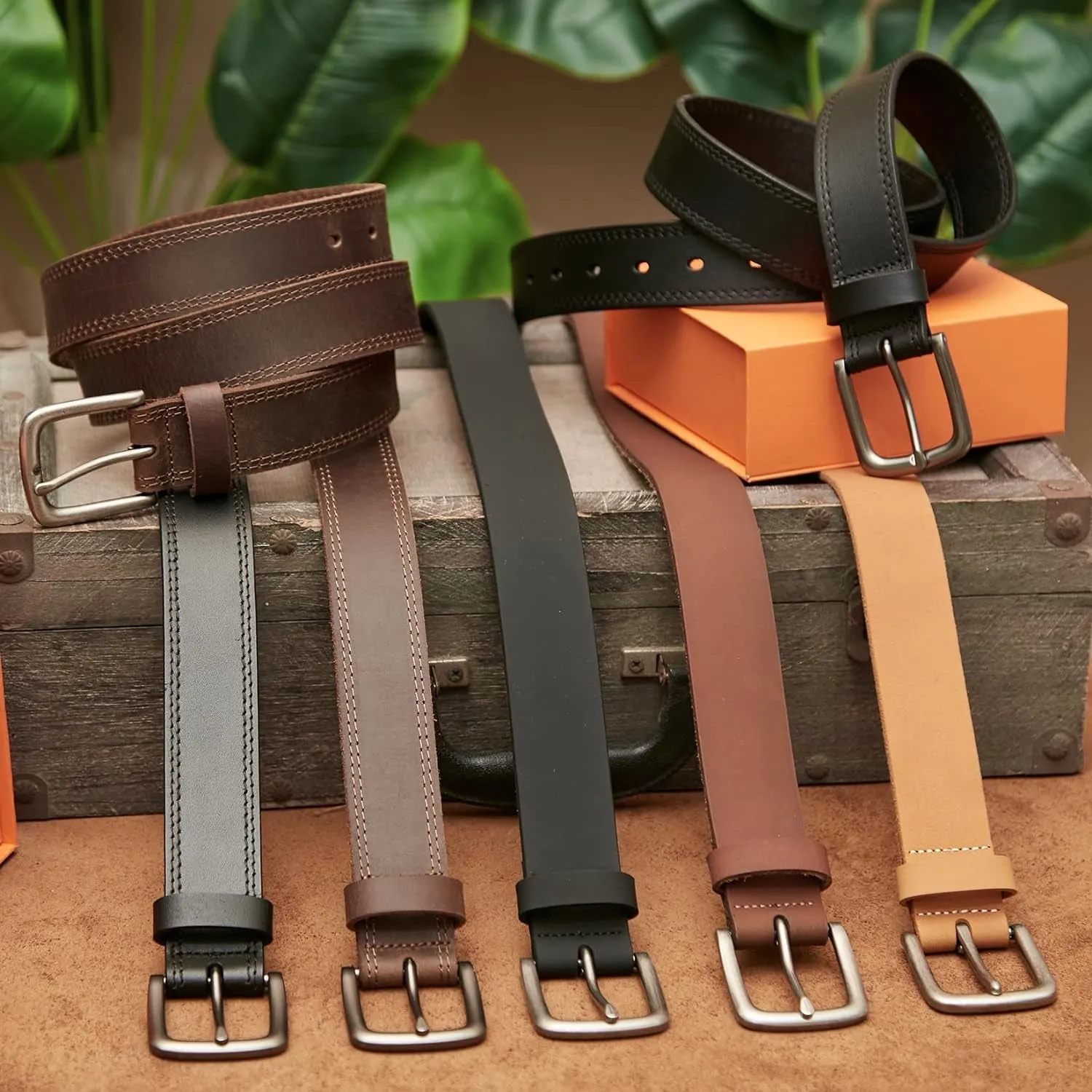 Men's Genuine Leather Casual Jeans Belts