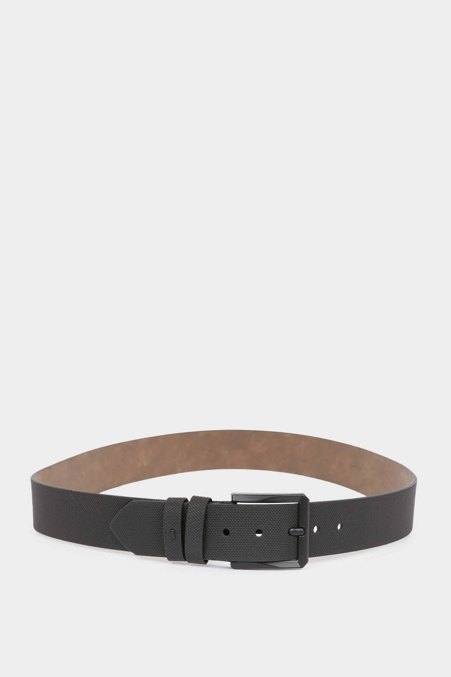 Mens Rectangular Buckle Faux Leather Jean Belt