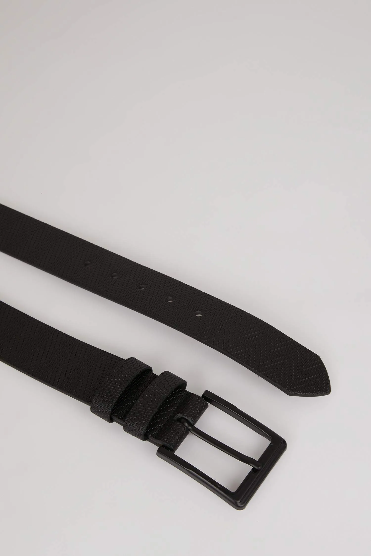 Mens Rectangular Buckle Faux Leather Jean Belt