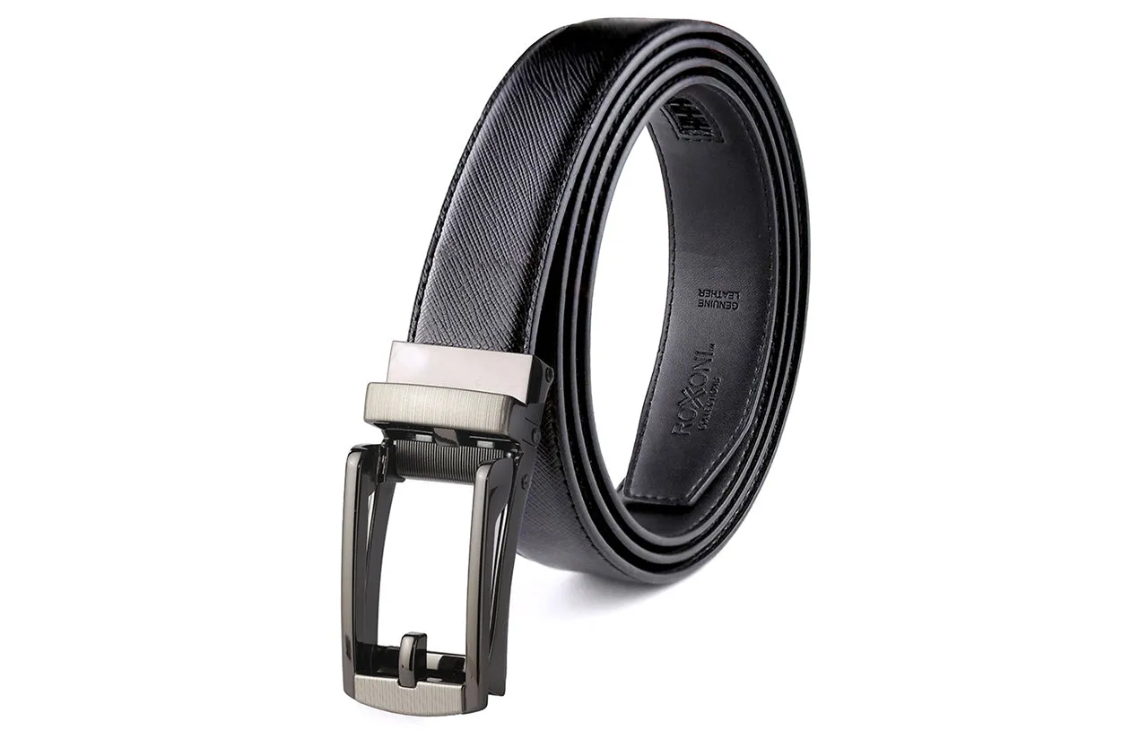 Men's Roxoni Ultra Soft Geniune Leather Ratchet Belt with Automatic Buckle