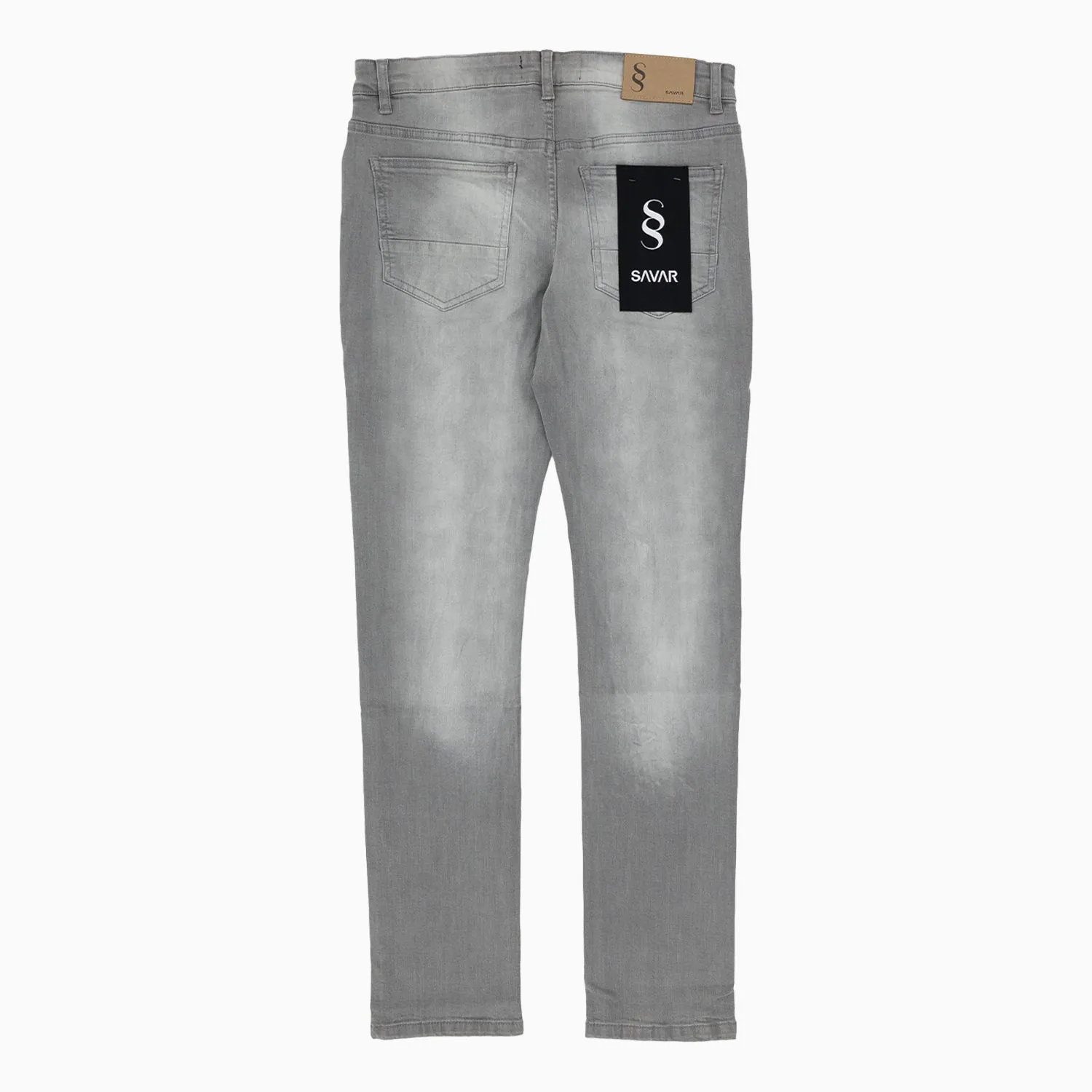 Men's Savar Light Grey Slim Denim Jeans Pant