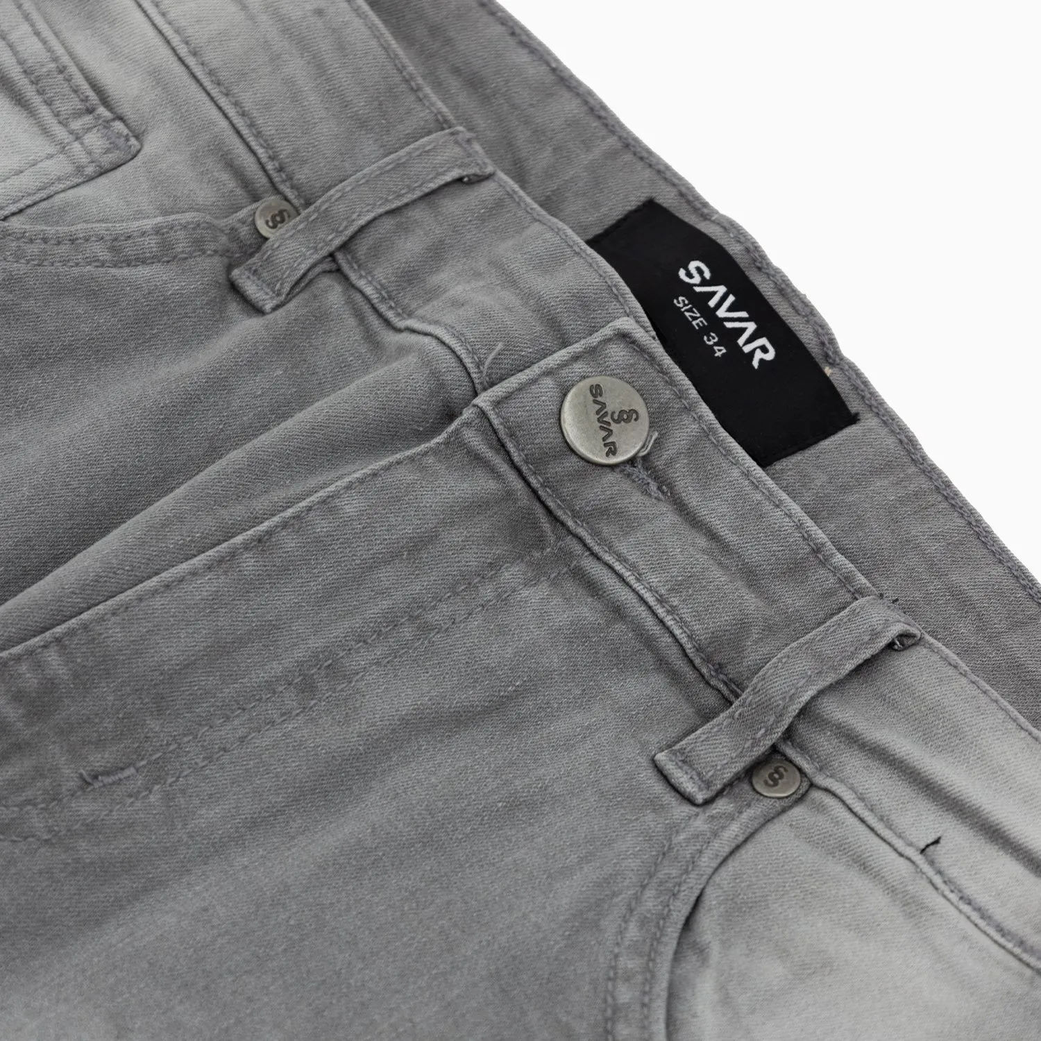 Men's Savar Light Grey Slim Denim Jeans Pant