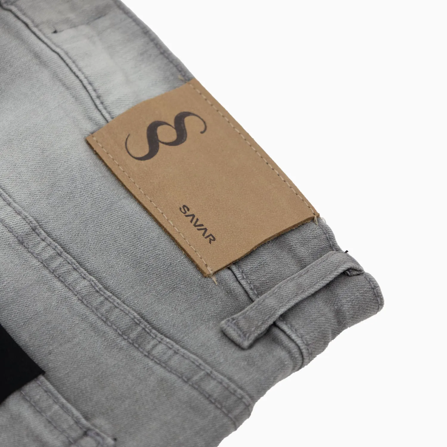 Men's Savar Light Grey Slim Denim Jeans Pant