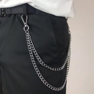 Metal Punk Rock Layered Chain Keychain