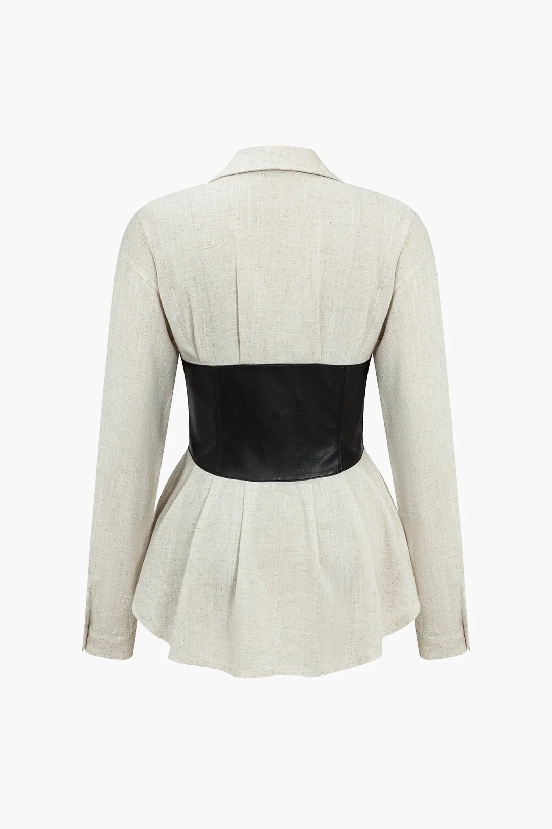 Mia - Bold Patchwork Statement Woman's Long Sleeve Shirt
