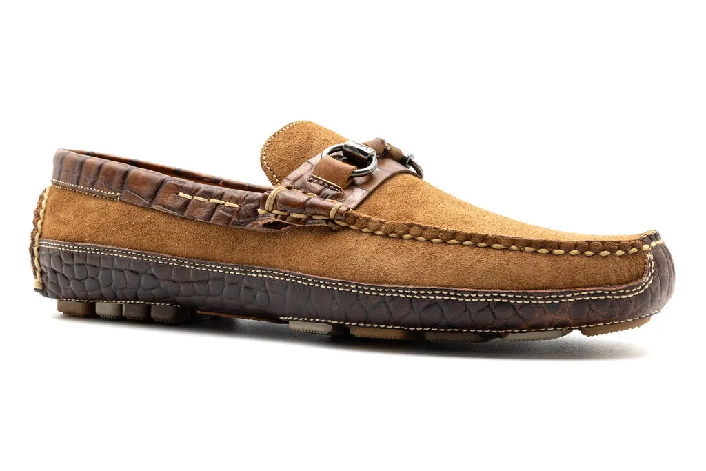 Monte Carlo Water Repellent Suede Horse Bit Driving Loafers