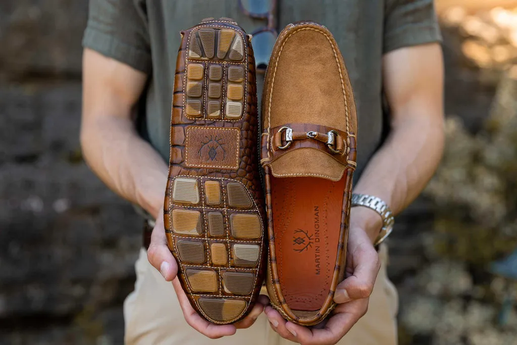 Monte Carlo Water Repellent Suede Horse Bit Driving Loafers