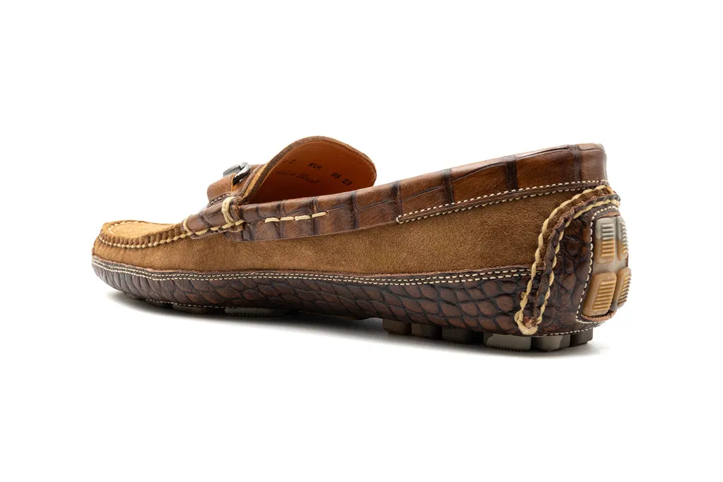 Monte Carlo Water Repellent Suede Horse Bit Driving Loafers