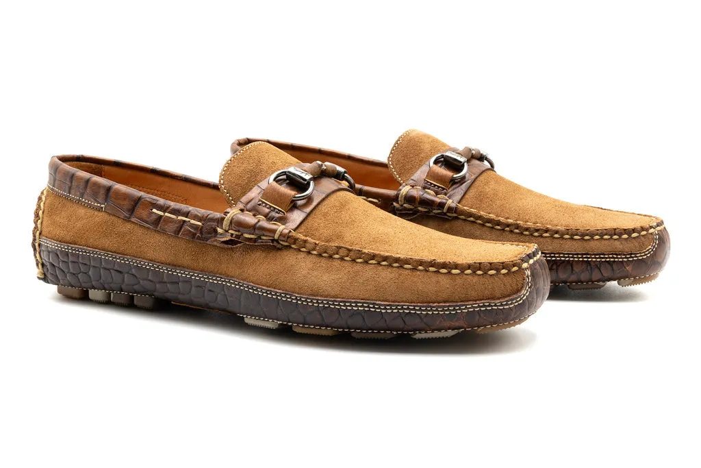 Monte Carlo Water Repellent Suede Horse Bit Driving Loafers