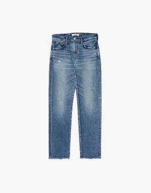 Moussy Vintage Linden Slim Straight Jeans in Light Blue