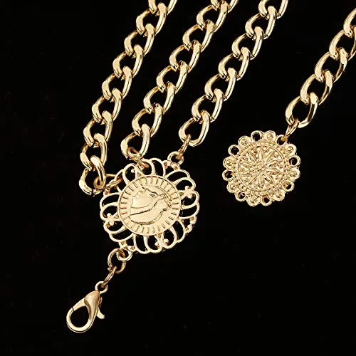 Multi layer Metal Waist Chain Belt for Women by Glamorstar