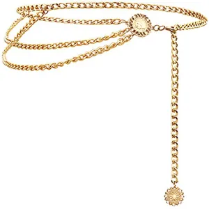 Multi layer Metal Waist Chain Belt for Women by Glamorstar