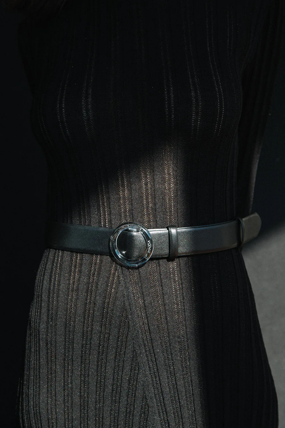 Nº46 Lucite Buckle Belt - Noir
