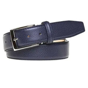 Navy Pebble Grain Custom Belt