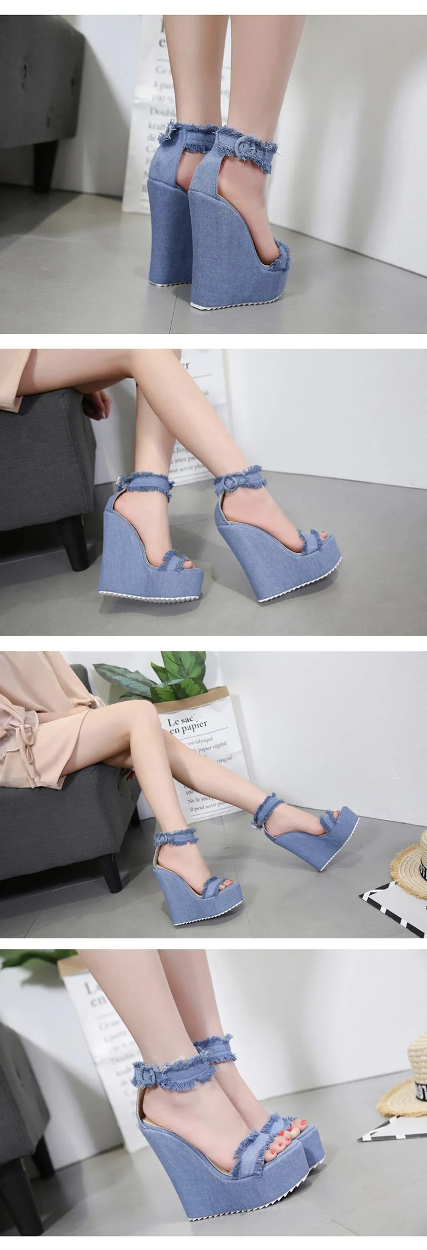 New Designer Denim Sandals