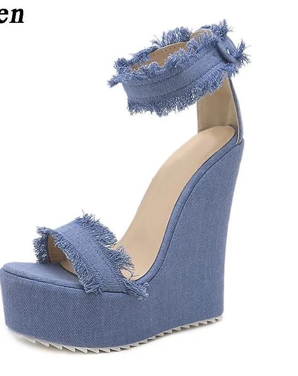 New Designer Denim Sandals