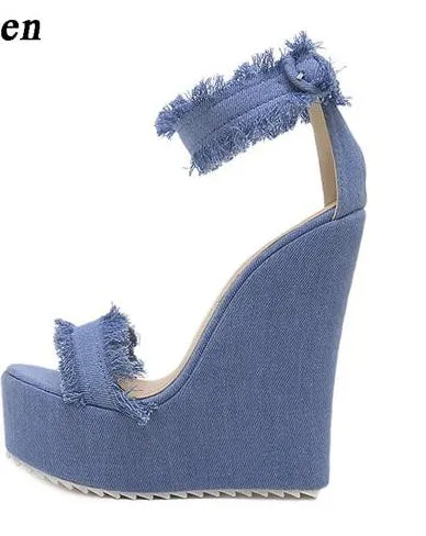 New Designer Denim Sandals