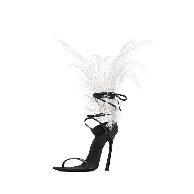New Feather Sandals Party Shoes