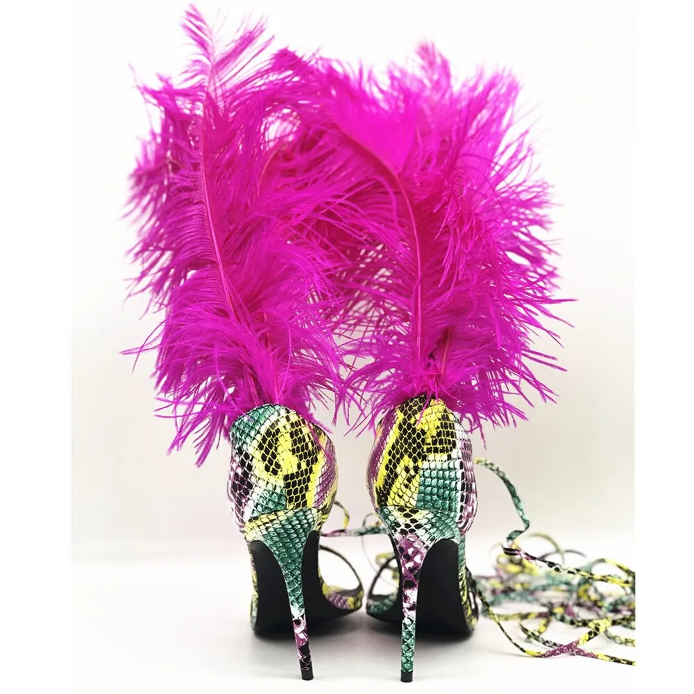 New Feather Sandals Party Shoes