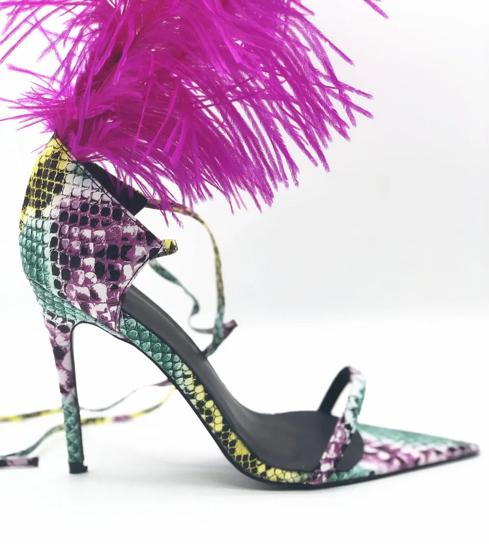 New Feather Sandals Party Shoes