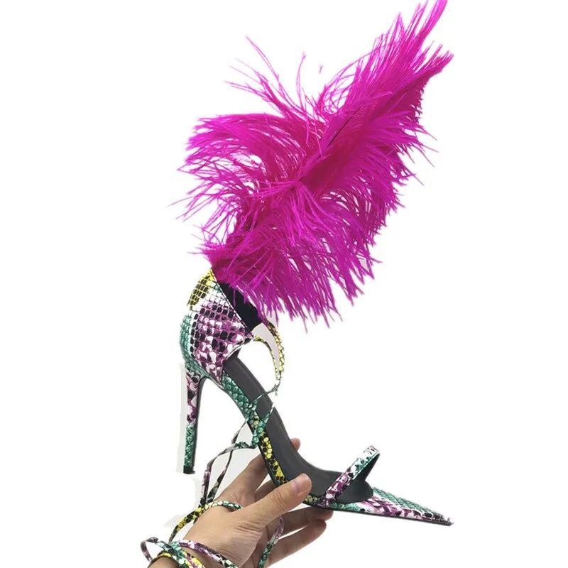 New Feather Sandals Party Shoes