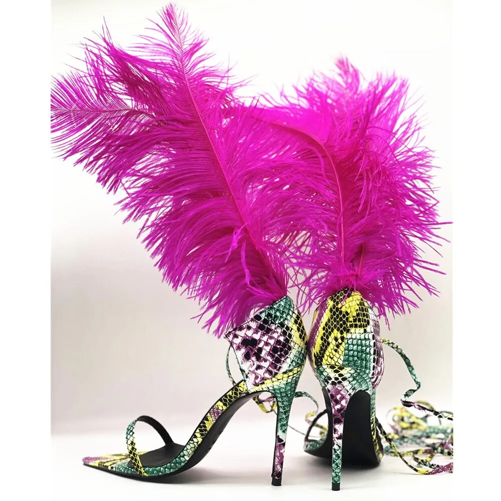 New Feather Sandals Party Shoes