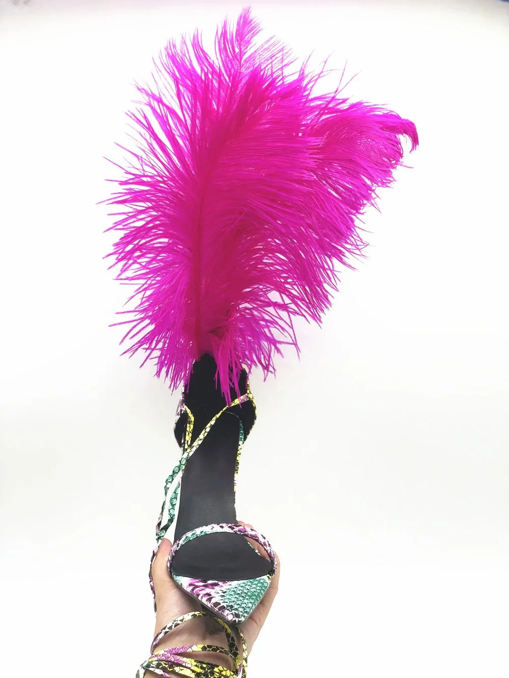 New Feather Sandals Party Shoes