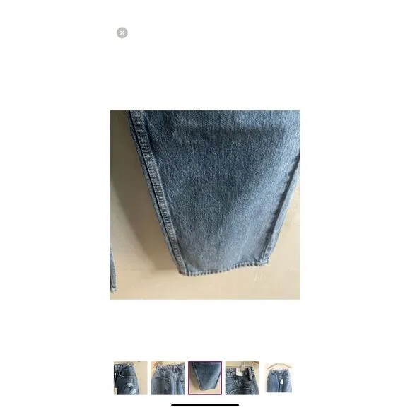 NEW Good American Women 90s Mom Jeans Size 6/28 Straight Leg Denim Ripped