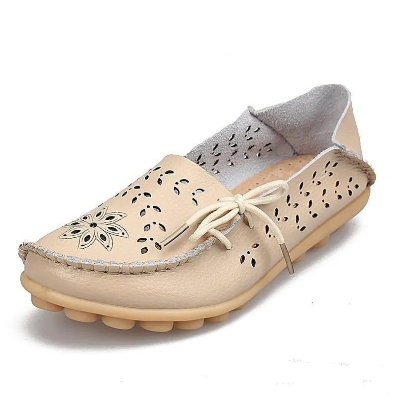 New Moccasins Women Shoes Slip On Loafers Genuine Leather Shoes Driving Woman Footwear