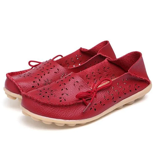 New Moccasins Women Shoes Slip On Loafers Genuine Leather Shoes Driving Woman Footwear
