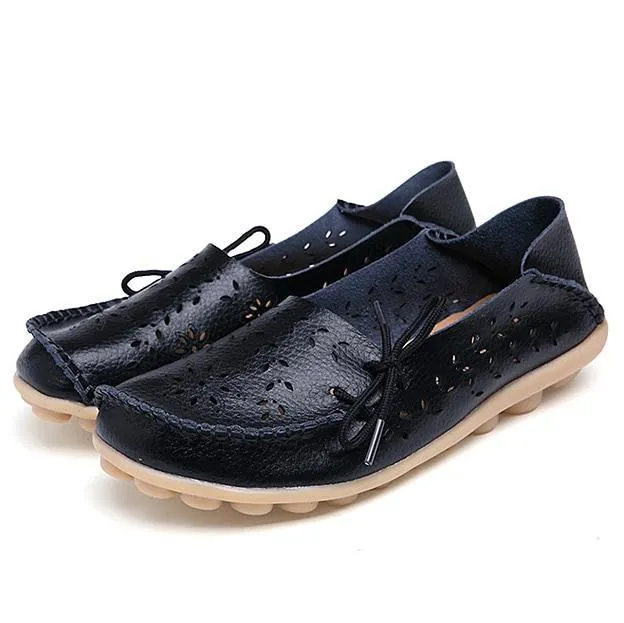 New Moccasins Women Shoes Slip On Loafers Genuine Leather Shoes Driving Woman Footwear