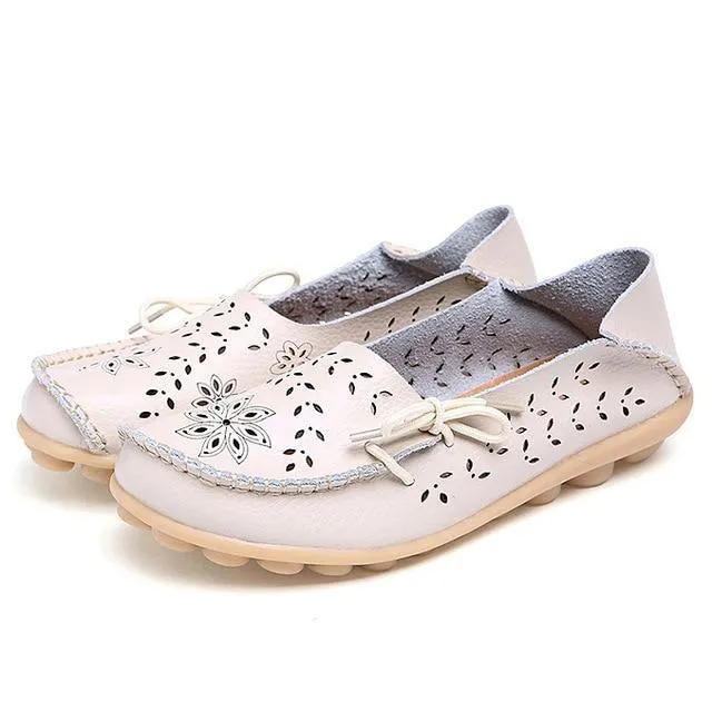 New Moccasins Women Shoes Slip On Loafers Genuine Leather Shoes Driving Woman Footwear