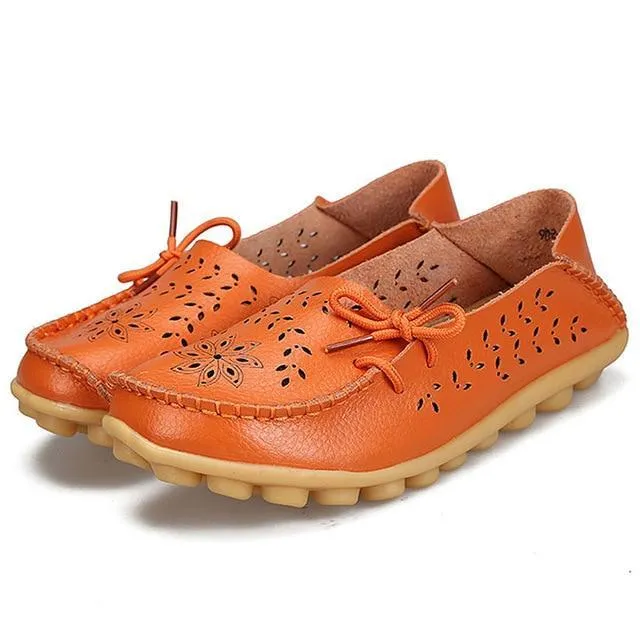 New Moccasins Women Shoes Slip On Loafers Genuine Leather Shoes Driving Woman Footwear