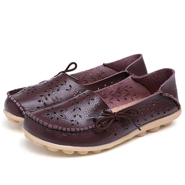 New Moccasins Women Shoes Slip On Loafers Genuine Leather Shoes Driving Woman Footwear