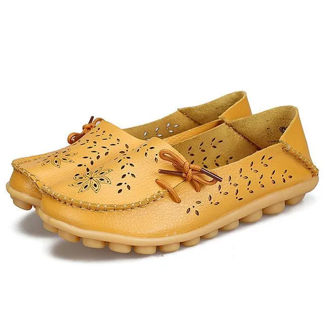 New Moccasins Women Shoes Slip On Loafers Genuine Leather Shoes Driving Woman Footwear