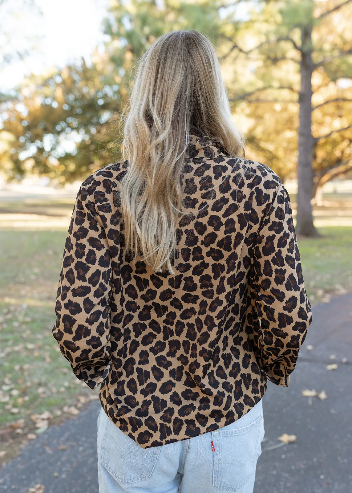 Nina Leopard Button Top