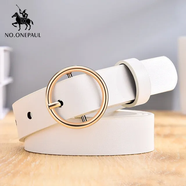 No. Onepaul Women's Casual Circle-Buckle Belt