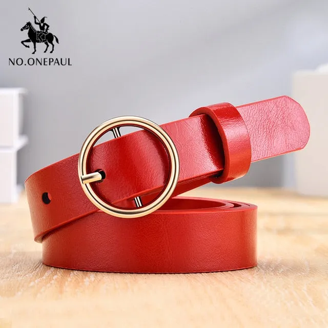 No. Onepaul Women's Casual Circle-Buckle Belt