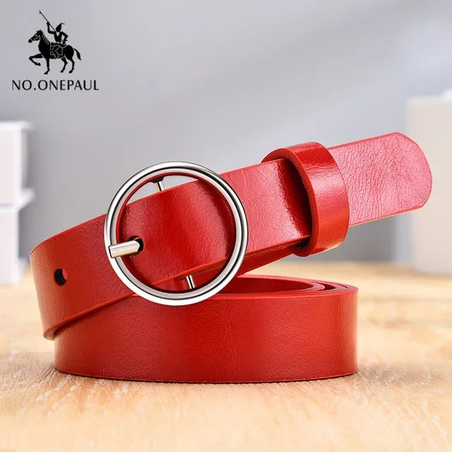 No. Onepaul Women's Casual Circle-Buckle Belt